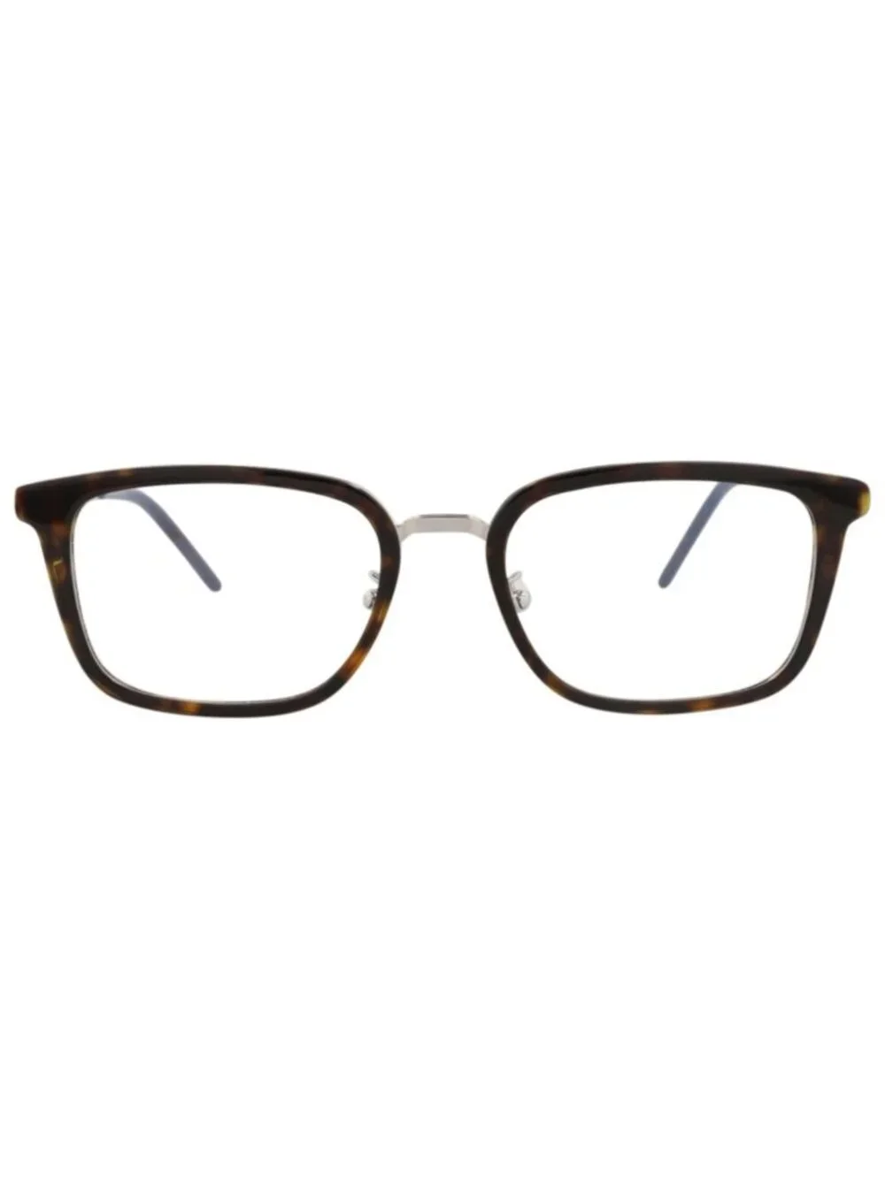 New Saint Laurent Women's Eyeglasses Square Rectangle Metal Frame Unisex Silver